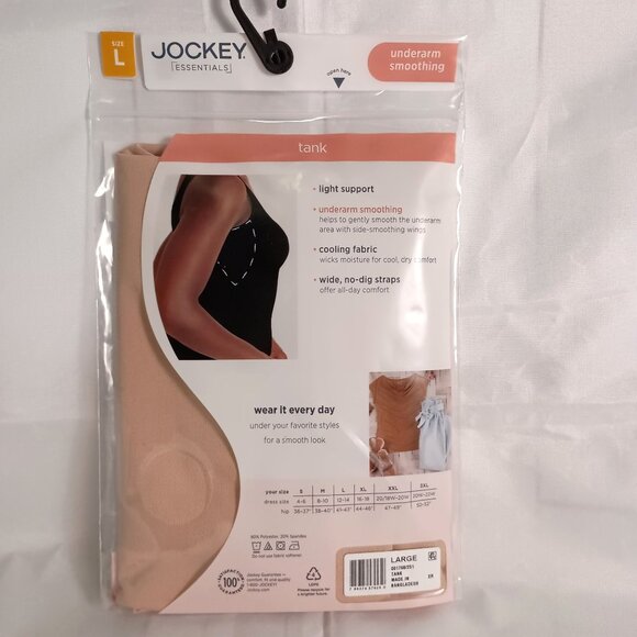 Jockey Underarm Smoothing Cooling Tank Nude XL NWT Wide Straps Light Support - Picture 4 of 6